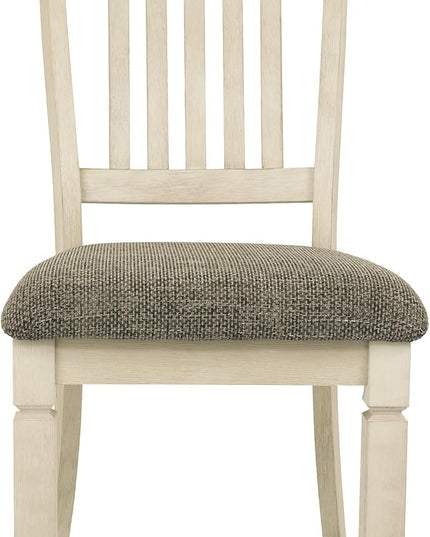 Signature Design by Ashley Bolanburg 20" Upholstered Dining Room Chair, Set of 2, Antique White - LeafyLoom