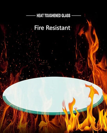 Round Tempered Glass Table Top, 24 Inch, Black - LeafyLoom