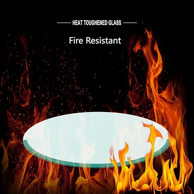 Round Tempered Glass Table Top, 28 Inch, Transparent - LeafyLoom