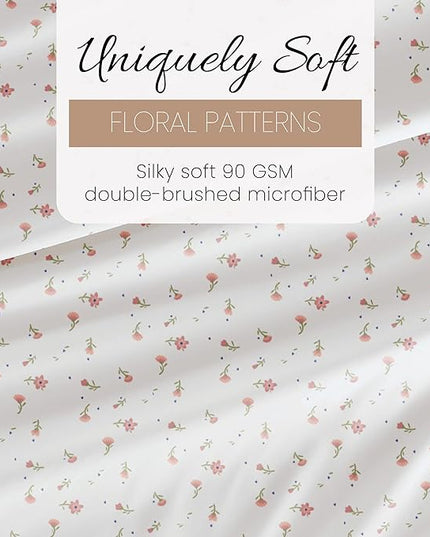Linen Market 4 Piece Queen Sheets Set (Pink Floral) - Sleep Better Than Ever with These Ultra-Soft & Cooling Bed Sheets for Your Queen Size Bed - Deep Pocket Fits 16" Mattress - LeafyLoom