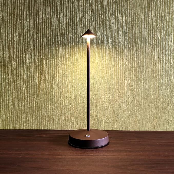 Cordless Table Lamps,Rechargeable Led Touch Bar Lamp, Portable Battery Desk Lamp,2 Level Brightness Dimmable Night Light,Minimalist Design, for Living Room/Restaurant/Couple Dinner/(Rust) - LeafyLoom