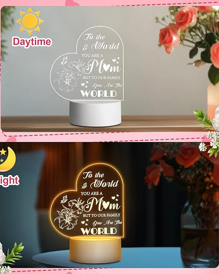 Linkax Mom Birthday Gifts, Gifts for Mom from Daughter Son, Mom Gifts Room Decorative Ideas Engraved Night Light, Thanksgiving Mothers Day Christmas Birthday Gifts for Mom, Best Mom Ever Gifts - LeafyLoom