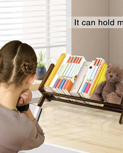 Bookshelf for Desk,Mini Bookshelf,Desktop shelf,Small Bookcase, Book Organizer and Storage Rack for Living Room, Bedroom, Home Office,Kids Room,Desk Shelves - LeafyLoom