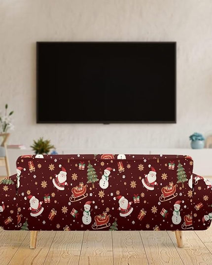 FKELYI Red Christmas Sofa Couch Cover for Indoor Non-Slip Furniture Protector Easy Going Stretch Sofa Slipcover Washable Sofa Slipcovers XL FKELYI
