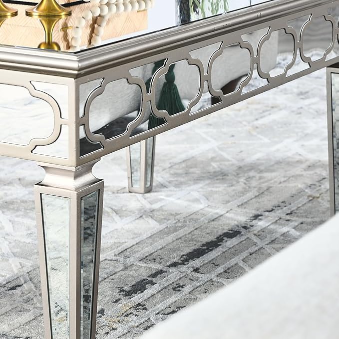 NicBex Coffee Table Modern Tempered Glass Coffee Table with Storage Rectangle Center Tables with Strong Legs Dining Table for Living Room, Dining Room, Office, and Bedroom,39.37" W, Silver - LeafyLoom