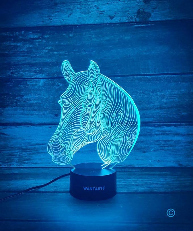 Horse 3D Lamp Gifts for Boys Girls Room, Night Light Toys Bedside Decor Gifts for Kids Baby, 7 Colors Changing Nightlight with Smart Control - LeafyLoom