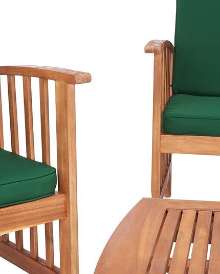 SAFAVIEH Outdoor Collection Rocklin Natural/ Green Cushion 4-Piece Conversation Patio Set - LeafyLoom