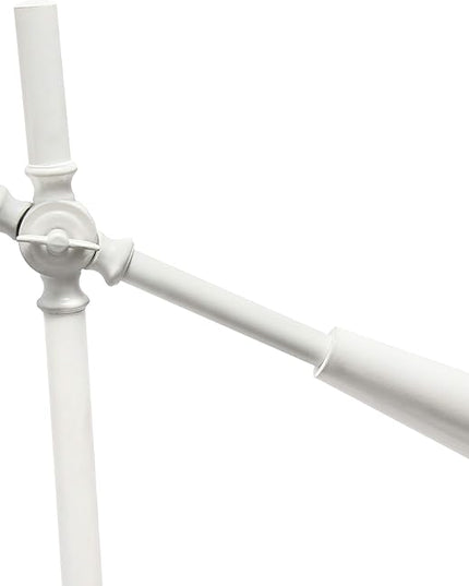 Elegant Designs LF1030-WHT Pivot Arm Glass Shade Floor Lamp, White - LeafyLoom