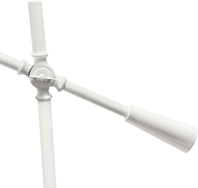 Elegant Designs LF1030-WHT Pivot Arm Glass Shade Floor Lamp, White - LeafyLoom
