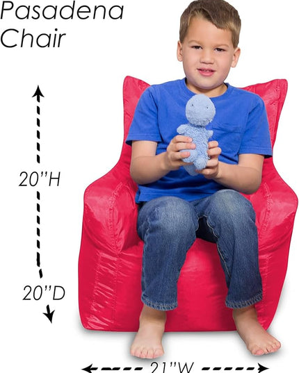 Posh Creations Bean Bag Structured Seat for Toddlers and Kids, Comfy Chair for Children, Pasadena, Red - LeafyLoom