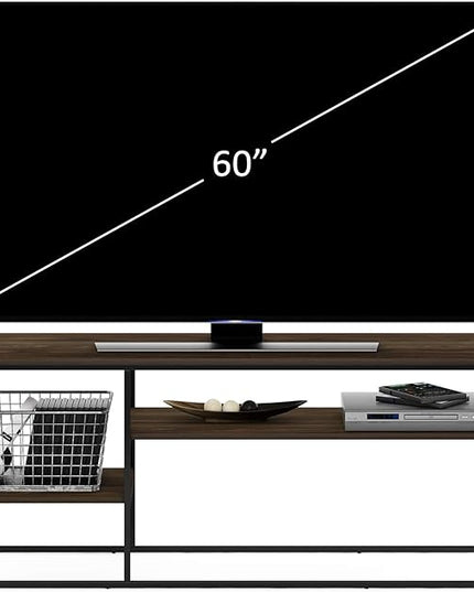 Furinno Moretti Modern Lifestyle TV Stand, Columbia Walnut - LeafyLoom