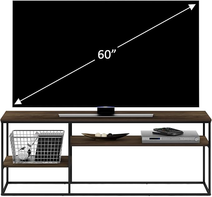 Furinno Moretti Modern Lifestyle TV Stand, Columbia Walnut - LeafyLoom