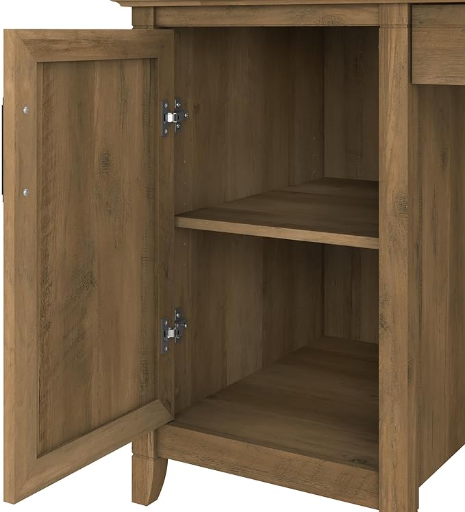 Bush Furniture Key West Computer Desk with Storage | Small for Home Office | Modern Farmhouse, 54W, Reclaimed Pine - LeafyLoom