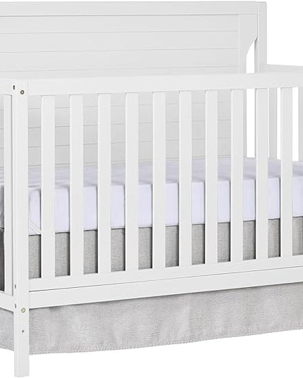 Cape Cod 5-in-1 Convertible Crib in White, Greenguard Gold Certified, 55x30x44.5 Inch (Pack of 1) - LeafyLoom
