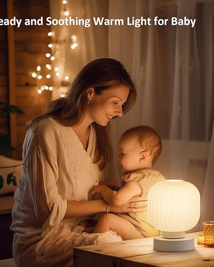 Touch Bedside Table Lamp - Small Table Lamps,3 Way Dimmable with USB C+A Charging Ports - Bedroom Nightstand & Living Room Essential, 6W Bulb Included - LeafyLoom