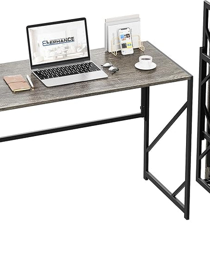 Elephance Folding Desk Writing Computer Desk for Home Office, No-Assembly Study Office Desk Foldable Table for Small Spaces - LeafyLoom