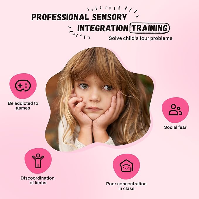 Petal Kids Swivel Chair, Seat and Spinning Chair, Body Coordination Training Chair, Rose Red Non Slip Sensory Toys 360° Spinning Chair for Autistic Kids Aged 3+, Improving Toddler's Physical Fitness - LeafyLoom
