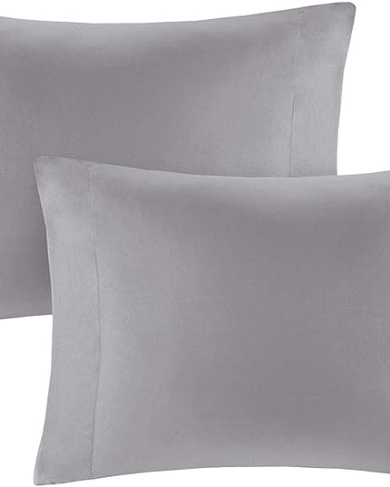Comfort Spaces Twin Comforter Sets with Sheets - Bed in a Bag 6 Pieces Teen Bedding Sets Twin, Red and Grey Stripes Bedding Twin, College Twin Bed Set with 2 Side Pockets Bedroom Organizer - LeafyLoom