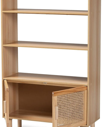 Baxton Studio Faulkner Bookcases, Beige/Natural Brown - LeafyLoom
