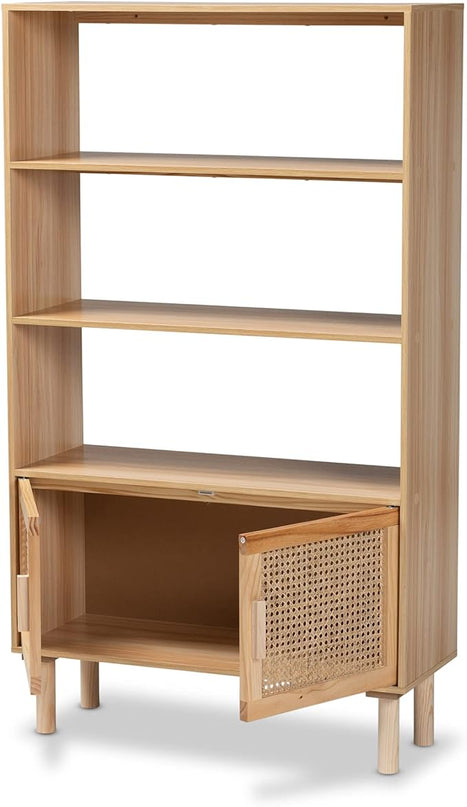 Baxton Studio Faulkner Bookcases, Beige/Natural Brown - LeafyLoom