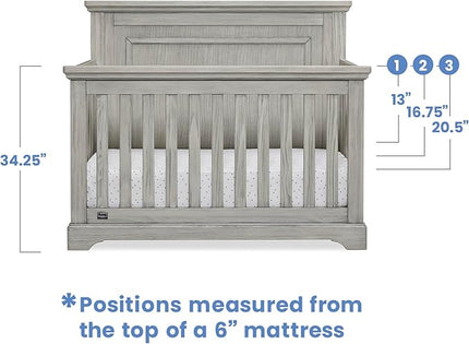 Delta Children Simmons Kids SlumberTime Paloma 4-in-1 Convertible Baby Crib - Greenguard Gold Certified, Rustic Mist - LeafyLoom