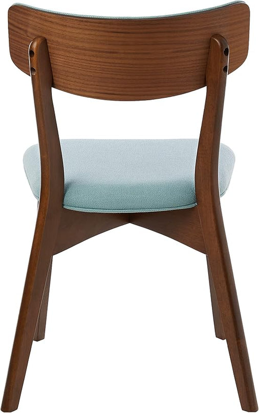 Christopher Knight Home Abrielle Mid-Century Modern Fabric Dining Chairs with Natural Walnut Finished Rubberwood Frame, 2-Pcs Set, Mint / Natural Walnut - LeafyLoom