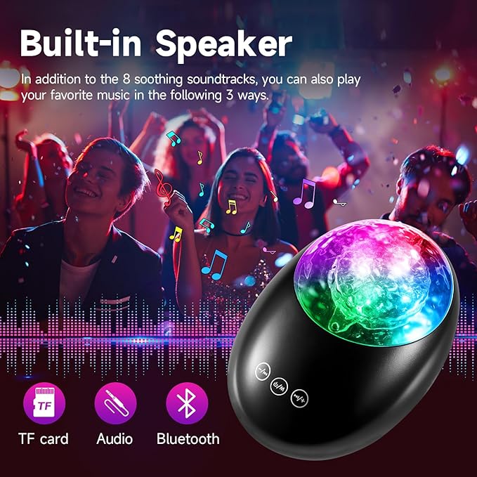 One Fire Gifts Box Galaxy Projector Light with 10 White Noise & Bluetooth Music, Remote Timer Galaxy Lights for Bedroom, Room Decor OneFire