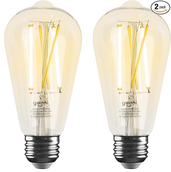 Geeni Smart Light Bulb - Alexa and Google Home Compatible, Tunable White LED Programmable and Dimmable WiFi Light Bulb, App Controlled (ST21, 2-Pack) Geeni