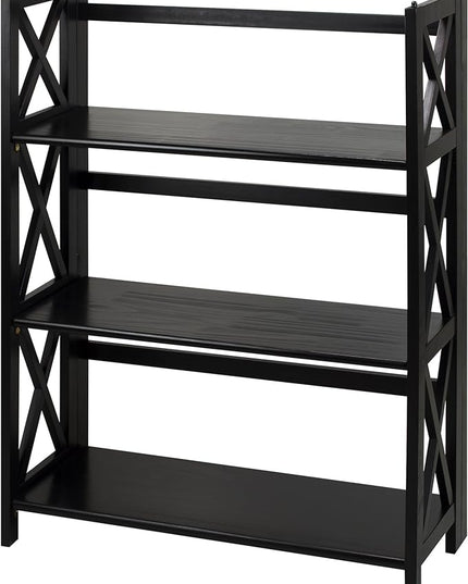 Casual Home Montego 3-Shelf Folding Bookcase, Black (New) - LeafyLoom
