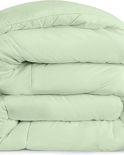 Utopia Bedding All Season 250 GSM Comforter - Plush Siliconized Fiberfill Comforters - Box Stitched (Sage Green, Queen/Full) - LeafyLoom