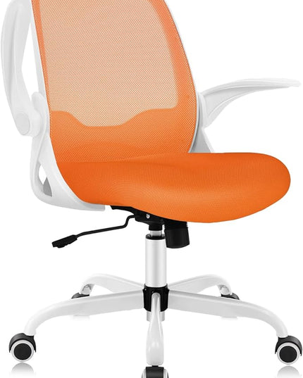 KERDOM Office Chair, Ergonomic Desk Chair, Breathable Mesh Computer Chair, Comfy Swivel Task Chair with Flip-up Armrests and Adjustable Height - LeafyLoom