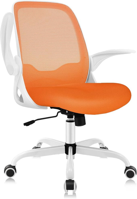KERDOM Office Chair, Ergonomic Desk Chair, Breathable Mesh Computer Chair, Comfy Swivel Task Chair with Flip-up Armrests and Adjustable Height - LeafyLoom