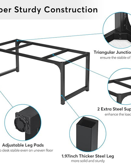 Tribesigns Modern Computer Desk, 70.8 x 31.5 inch Large Office Desk Computer Table Study Writing Desk Workstation for Home Office, Conference Room - LeafyLoom