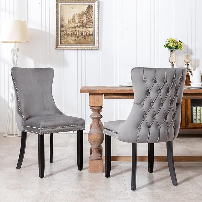 NicBex Haerin-SD-00115-LWJ Dining Chairs, 27.4"x20.4"x37.4", Gray - LeafyLoom