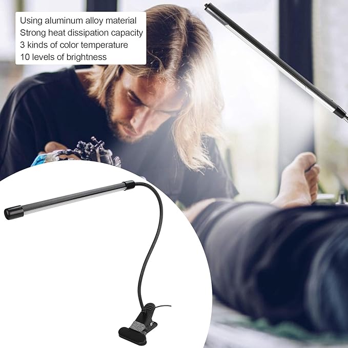 Desk Lamp Clip Light, Usb Clip‑On Led Table Clip Clip Light Dimmable Book Lights Dimmable Tattoo For Desk For Desk Lamps Lamps Nail Art Desk Lamp - LeafyLoom