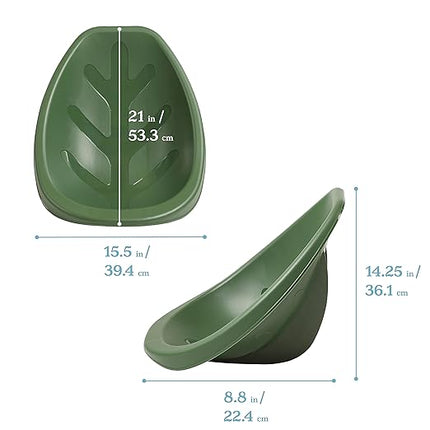 ECR4Kids Leaf Floor Seat, Rocker Chair, Hunter Green, 6-Piece - LeafyLoom