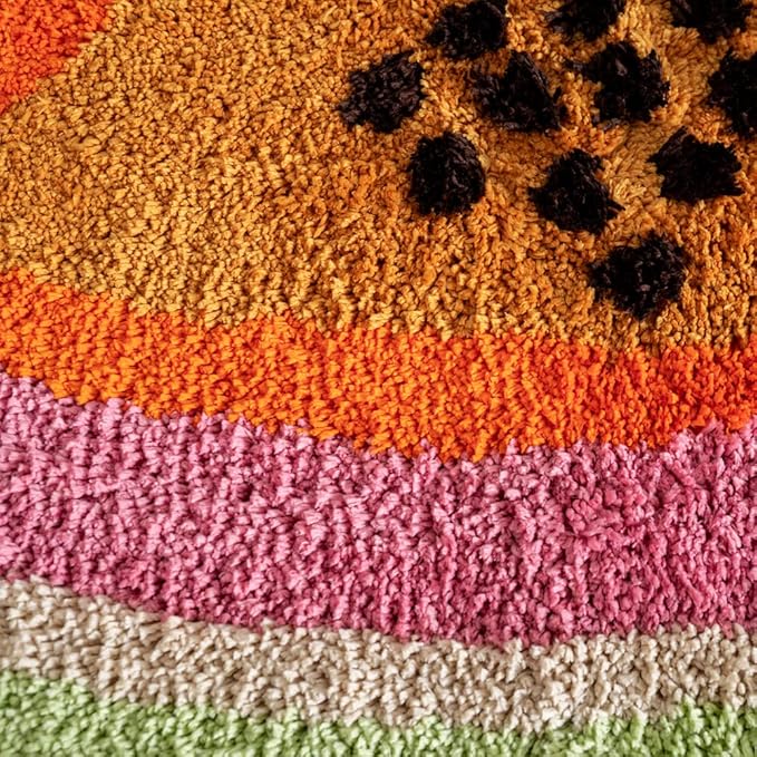 Passion Fruit Shaped Rug Fruits Bath Mat Area Rug Non-Slip Bathroom Door Mat for Bedroom Bathroom Kitchen Cartoon Area Rug for Bathroom Soft Bathmat Home Decor (18.5x25.6in) - LeafyLoom