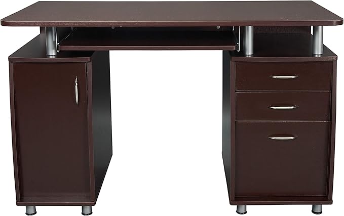 NicBex Laik-DW-00044-DX Desks, 47.5" W x 23.5" D x 30" H, Chocolate - LeafyLoom