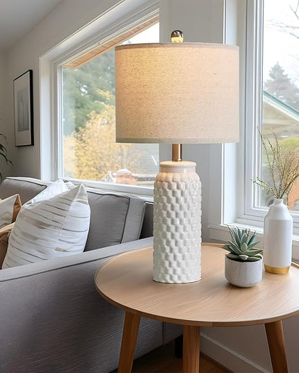 24" Lamps for Living Room: Bedside Lamps - Table Lamps Set of 2 Lamps for Night Stands Living Room Lamps Bedroom Lamps White Lamps… - LeafyLoom