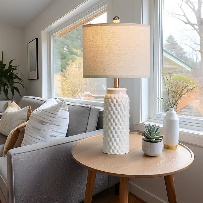 24" Lamps for Living Room: Bedside Lamps - Table Lamps Set of 2 Lamps for Night Stands Living Room Lamps Bedroom Lamps White Lamps… - LeafyLoom
