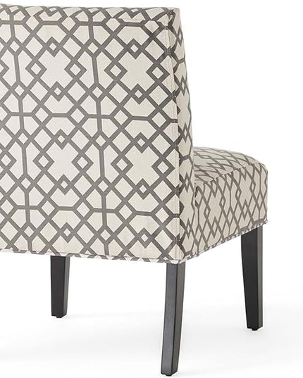 Christopher Knight Home Kassi Fabric Accent Chair, Grey Geometric Patterned - LeafyLoom