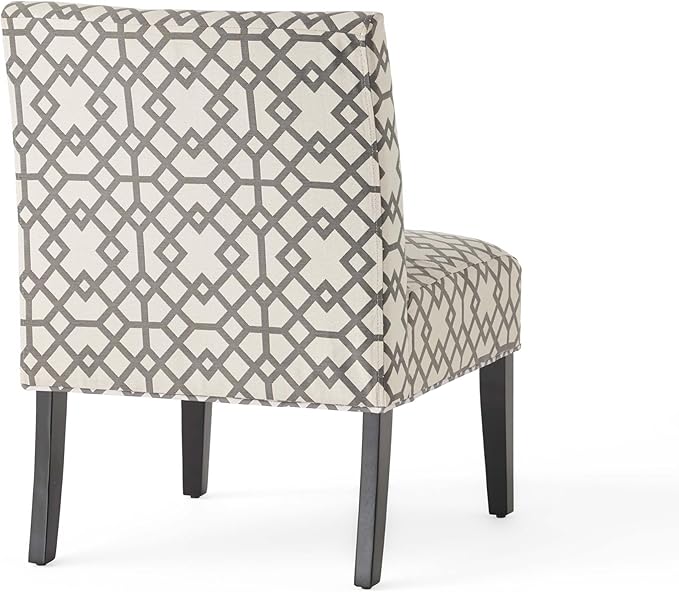Christopher Knight Home Kassi Fabric Accent Chair, Grey Geometric Patterned - LeafyLoom