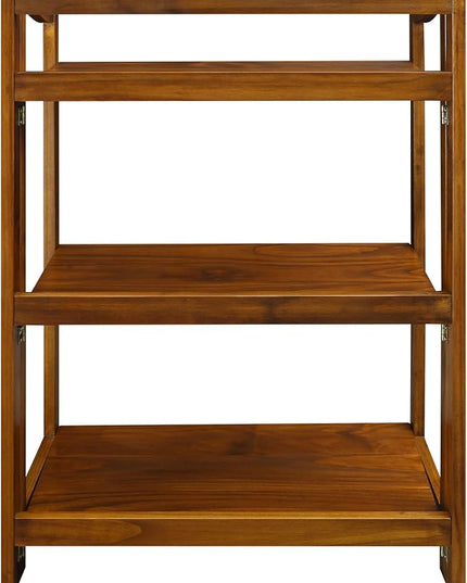 Casual Home Stratford 3-Shelf Folding Bookcase-Warm Brown - LeafyLoom