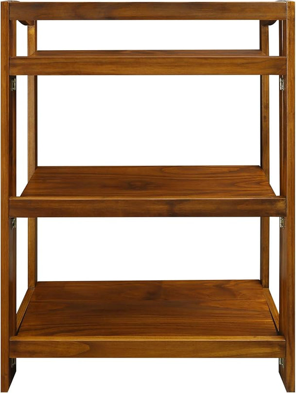 Casual Home Stratford 3-Shelf Folding Bookcase-Warm Brown - LeafyLoom
