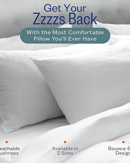 Sleep Restoration Gel Pillow - (2 Pack King) Best Hotel Quality Comfortable and Plush Cooling Gel Fiber Filled Pillow - LeafyLoom