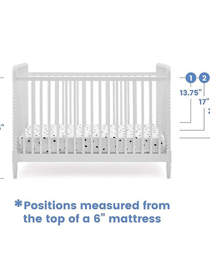 Delta Children Saint 4-in-1 Convertible Crib - Greenguard Gold Certified, Bianca White - LeafyLoom