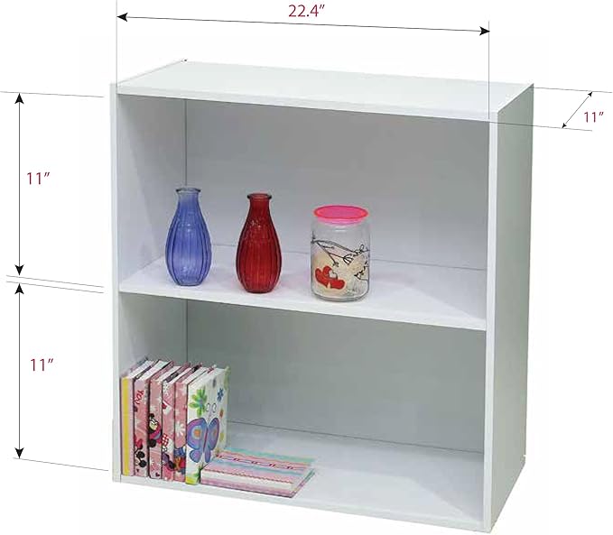 KB Designs Bookcase and Storage Organizer Bundle (2 and 4 Cube) - White - LeafyLoom
