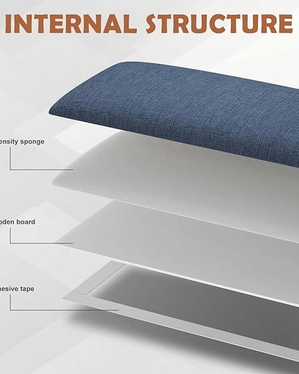 Upholstered Wall Mounted Headboard, 3D Soundproof Wall Panels Peel and Stick Headboard for Twin Size, Reusable and Removable Tufted Bed Headboard in Blue(6 Panels, 10" x 24") - LeafyLoom
