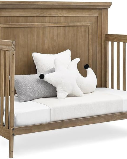 Delta Children Simmons Kids Paloma 4-in-1 Convertible Crib, Greenguard Gold Certified, Aged Oak - LeafyLoom