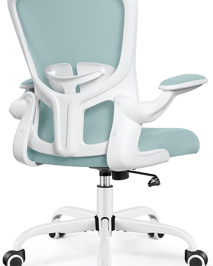 FelixKing Office Chair, Ergonomic Desk Chairs with Wheels Home Mesh Chair Adjustable Lumbar Support and Height, Ergo Chair for Working Gaming Use (Light Blue) - LeafyLoom